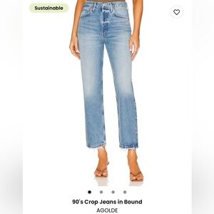 AGOLDE Light Blue Ankle Crop Jeans